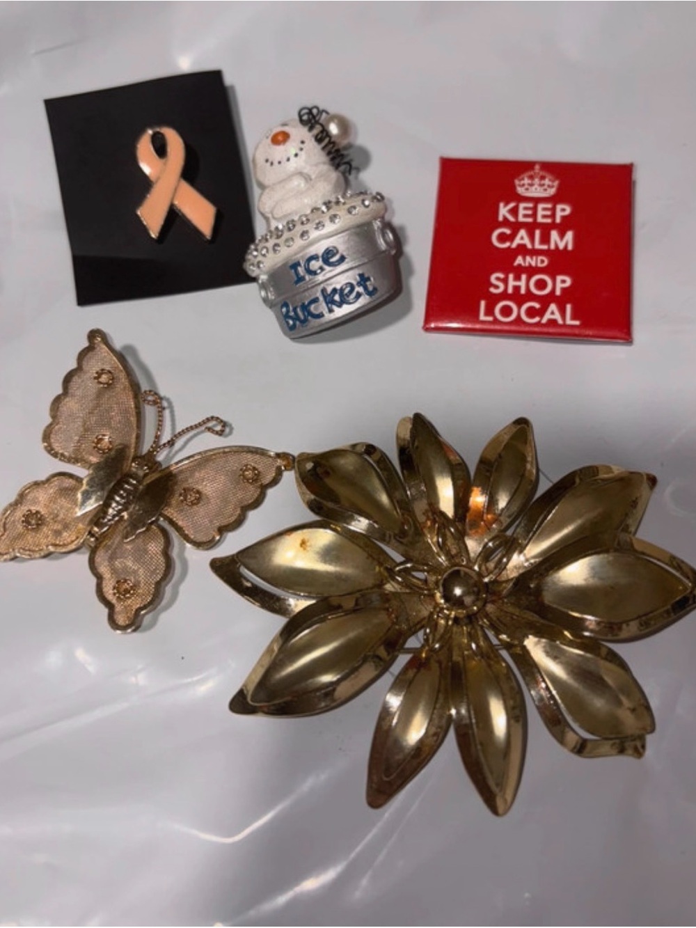 Vintage Brooch Set - Butterfly & Flower Fashion Pins